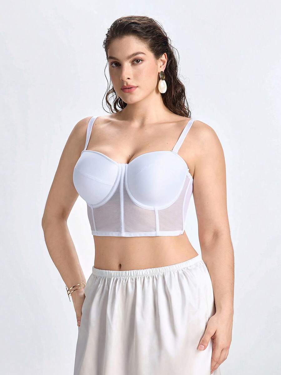 Slumbrini Plus Size Women Lace Bra With Removable Shoulder Strap, Comfortable Non-Slip Underwear