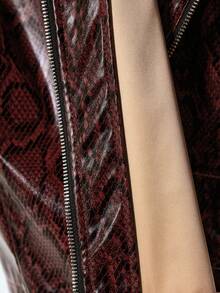 ROMWE MEN Street Life Men's Summer Casual Animal Texture Zipper Vest - Burgundy - View 8