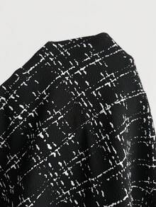 SHEIN Clasi 大尺碼女款格紋翻領長袖休閒西裝外套 - 黑色 - 查看 9
