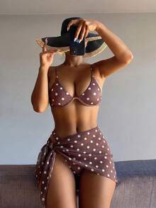 Swim SXY Two-Piece Swimsuit, Polka Dot Print Random, With Underwire - Multicolor - View 1