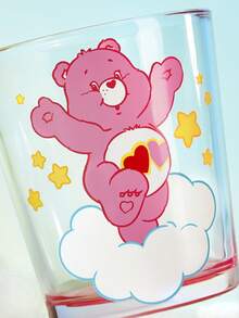 SHEIN X Care Bears 1個彩色卡通熊印花 11.50oz/340ml 玻璃杯，噴色蘇打石灰玻璃隨手杯，適用於水、果汁與調酒 - 無色 - 查看 4
