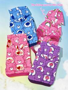 SHEIN X Care Bears 卡通熊印花寵物連帽衛衣，四季通用狗狗連帽運動衫，可愛全印花寵物上衣，適合小型至大型貓狗，尺寸 XXS-XXXXXL - 亮粉 - 查看 2