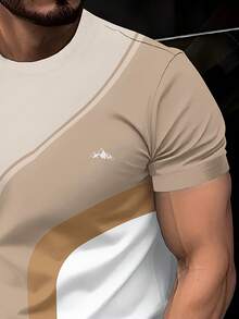 Manfinity Dauomo Men's Summer Casual Colorblock Patchwork T-Shirt - Multicolor - View 3