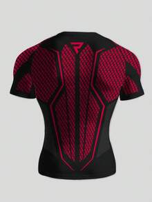 GymBeat Camiseta deportiva de manga corta con bloques de color y patchwork, corte slim para hombre - Multicolor - Ver 2