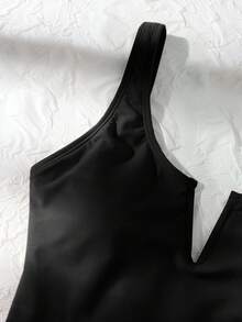 Vaytide Bañador una pieza de corte V - Negro - Ver 7