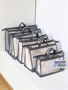 1pc Clear Handbag Storage Organizer Dust Cover Bags, 5 Sizes Transparent Purse Protector Storage Bag With Zipper And Handle For Closet Shelf - Dustproof & Moistureproof, Gender Reveal Party, Perfect For Birthdays, Weddings, Parties - Multicolor - View 1