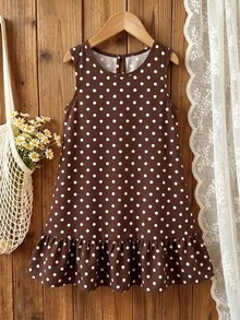Emery Rose Kids Emery Rose Kids 少女波點休閒度假旅行洋裝 - 彩色 - 查看 4
