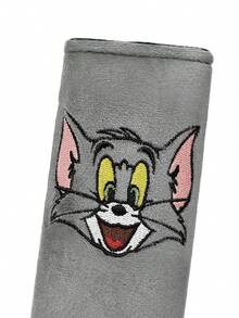 TOM & JERRY X SHEIN 可愛動漫毛絨汽車安全帶套，柔軟舒適肩墊，通用設計適用於大多數車輛，1件/2件裝 - 多款 - 查看 6