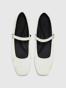 CUCCOO BIZCHIC Ladies Four Seasons Commuter Elegant Leisure Vacation Comfortable Soft Solid Soft Light Textured Flat Shoes - White - View 2