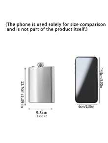 1pc 8oz Stainless Steel Hip Flask With Funnel Pocket Hip Flask Alcohol Hip Flask Screw Cap - Silver - View 4