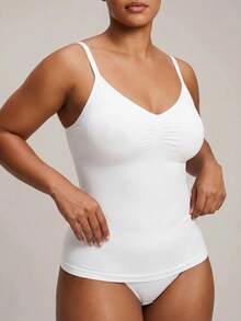 Barelissa 1pc Women's Seamless Shaping Top, Waist & Abdomen Slimming, Simple & Comfortable, Black - White - View 4