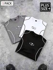Gym Rark Men's Plus Size Geometric Print Short Sleeve Loose Fit Sports T-Shirt - Black - View 4