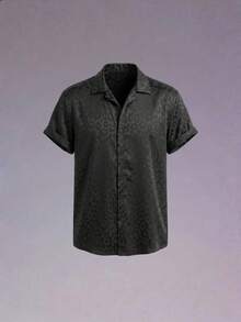 DSELFIQUE Männer Shirt mit Leopard Jacquard - Schwarz - Übersicht 2