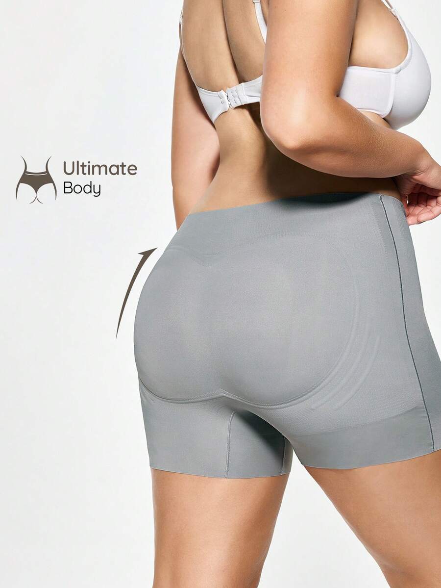 SHAPORA 1pc Solid Color Plus Size Adhesive Women's Panties - Dark Grey - View 1