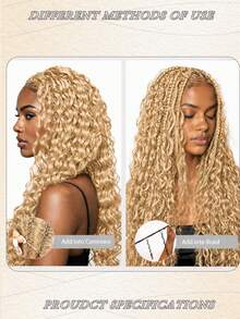 Boho Braids Miracle Knots Crochet Human Hair In 100% Remy Feather Line Crochet Hair Braids Salon Silky Seamless Invisible Solid Color 613 Honer Blone Feather Crochet Human Hair Braiding Micro Pre Looped Deep Wave Human Hair - S613 - View 11