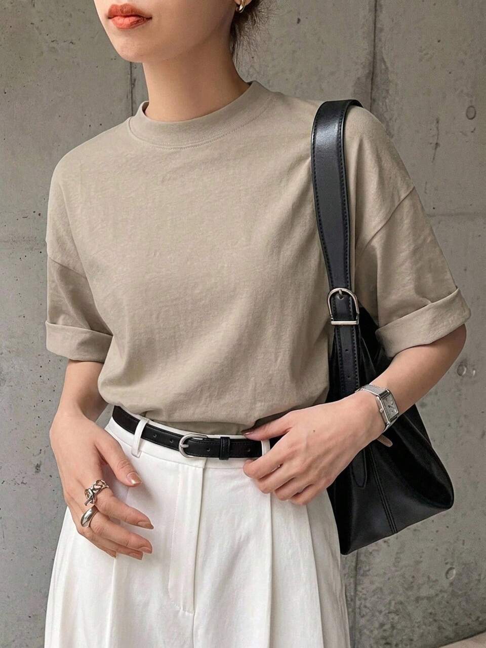 Women's Solid Color Round Neck Casual Versatile Daily Long Sleeve T-Shirt Summer