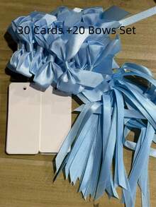 30 Stücke Satinband-Bänder Blank Namensschilder, elegantes Blank-Muster für Hochzeitstisch-Sitzplatzkarten und Geschenkverpackungs-Begleitkarten, geeignet für Hochzeitsparty, Brautparty, Geburtstagsfeier - Übersicht 17