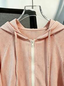 Franclia Women's Spring/Summer Lightweight Casual Versatile Long Sleeve Hooded Zip-Up Sun Protection Jacket - Khaki - View 6