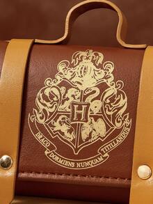 HARRY POTTER X SHEIN 1件巫師世界主題PU皮革風琴式卡夾，11格大容量錢包附掛鉤與魔法徽章，便攜式信用卡收納夾，巫師世界愛好者與奇幻電影迷的完美禮物 - 棕色 - 查看 6