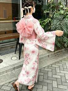 Irokai 日式傳統夏季女款浴衣和服腰帶 - 粉色 - 查看 1