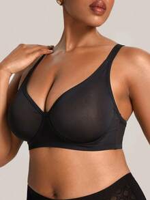NudeFit Sujetador con aros para mujer talla grande, 1 pieza - Negro - Ver 1