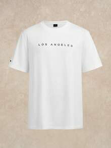 4pcs Men's Round Neck Letter Printed Stripe Short Sleeve Fashionable Loose Comfortable T-Shirt For Your Tennis Boyfriend - Multicolor - View 10