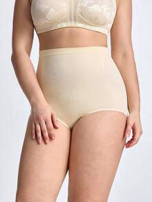 Slumbrini 1pc Women High Waist Seamless Shapewear, Strong Tummy Control And Butt Lift, Plus Size - Beige - View 3