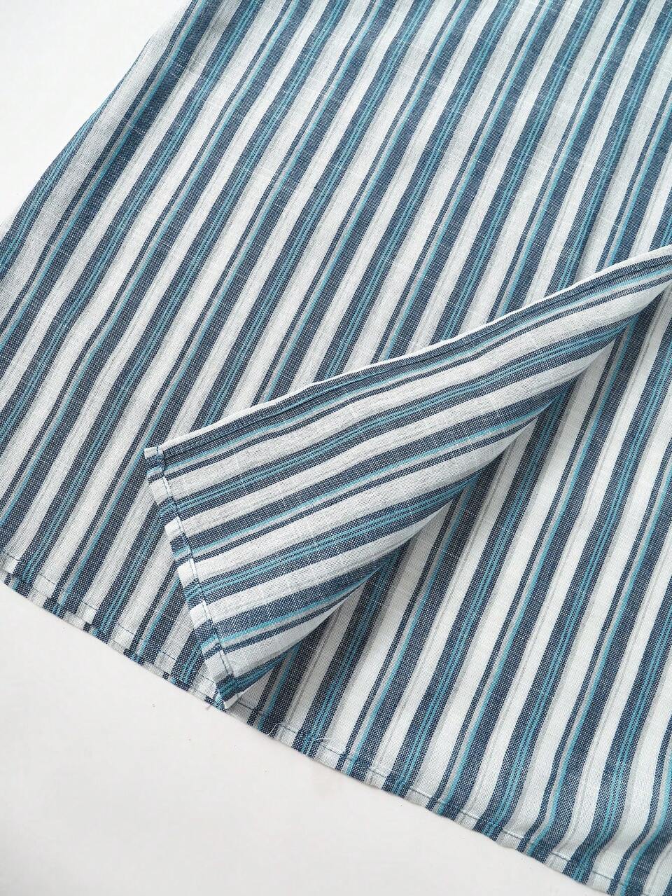 Plus Size Nautical Stripe Open Front Jacket Summer Layering Casual Vacation Outfits Women