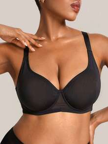 NudeFit Sujetador con aros para mujer talla grande, 1 pieza - Negro - Ver 3