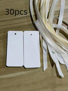 30 Stücke Satinband-Bänder Blank Namensschilder, elegantes Blank-Muster für Hochzeitstisch-Sitzplatzkarten und Geschenkverpackungs-Begleitkarten, geeignet für Hochzeitsparty, Brautparty, Geburtstagsfeier - Übersicht 16