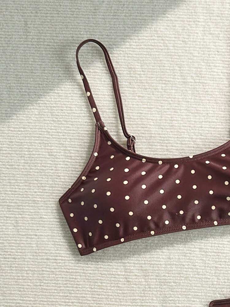 Swim Mod Women's Spring/Summer Random Print Spaghetti Strap 2-Piece Bikini Top - Multicolor - View 3