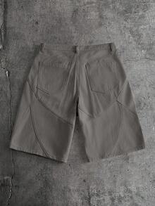 AXEPEAK Men's Casual Versatile Denim Shorts With Pockets And Buttons For Daily Wear - Olive Green - View 3