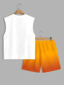 VIVINTIMO Casual Vacation Style Fashionable Men's Standard Fit Tank Top Set - White - View 5
