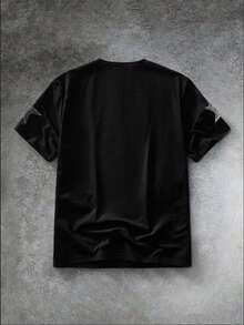 Manfinity VCAY Camiseta negra con bordado de estrella para hombre talla grande, verano - Negro - Ver 2