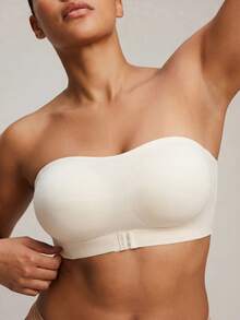Barelissa Comfy Plus Size Strapless Knitted Bra With Non-Slip Support For Casual Wear Strapless Bra Wireless Bras Strapless Bra For Big Boobs Seamless - Apricot - View 4