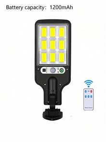1PC Solar Powered Motion Sensor Garden Light With Remote Control, Waterproof LED Wall Lamp - Multicolor - View 7