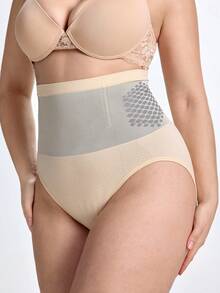 Slumbrini Nahtlose Shapewear mit hoher Taille für Damen in Große Größen, verbessert die Trainingsleistung, Bauchkontrolle, Po-Anhebung, Taillenunterstützung, nicht rollender Bund, formende Lingerie - Aprikosenfarben - Übersicht 1