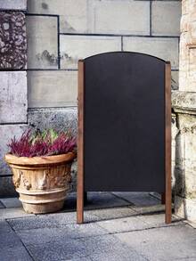 1PC Wooden A Frame Double Sided Writable Chalkboard Menu Sign Board Rustic Brown Black Sidewalk Sandwich Board Floor Standing Wedding Party Event Signage For Home Cafe Restaurant Outdoor Indoor Decor Gift For Business Family Holiday Must Haves - one-size - View 3