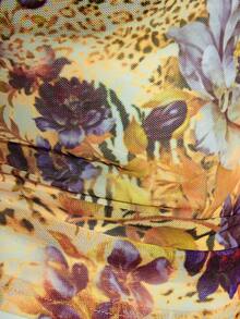 SHEIN ICON 女款豹紋透視細肩帶上衣搭配黑色蕾絲內衣 2件套 - 彩色 - 查看 9