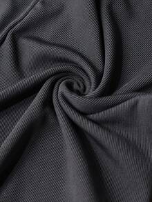 SHEIN BASICS 女款純色彈性腰休閒百搭內搭褲 - 灰色 - 查看 8