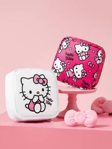 HELLO KITTY AND FRIENDS | SHEIN 1件/套 Kitty主題拉鍊收納包，多功能儲物袋，適用於衛生棉、電子產品、化妝品和小物品，便攜旅行收納包，適合女性與卡通愛好者 - 粉白色 - 查看 2