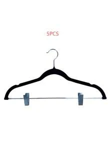 10pcs/5pcs Set New Soft Fabric Clothes Hangers, Home Closet Organizer Hangers, Dual-Use Non-Slip Garment Rack Clips, Suitable For Hanging Shirts, Dresses Or Pants, Space-Saving, Soft Surface Effectively Prevents Slipping And Protects Clothes - Multicolor - View 11
