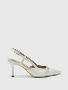 CUCCOO BIZCHIC Off-White 女款尖頭細高跟扣帶高跟鞋 時尚性感 四季通勤日常百搭簡約女鞋 - 奶白色 - 查看 2