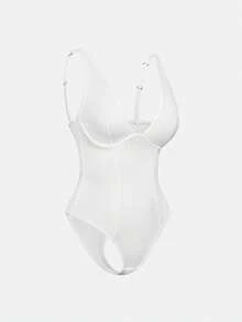 SHAPORA Women's Solid Color Deep V-Neck Bodysuit - Multicolor - View 8