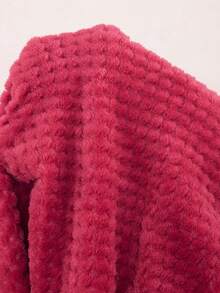 Doze Lane Women's Autumn Thermal Lined Flannel Plus Size Thick Robe Loungewear Night Red Night Night - Burgundy - View 6