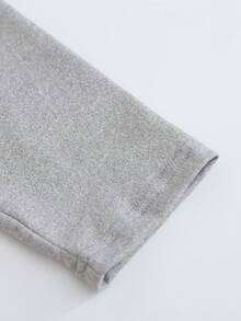 SHEIN 青少年女孩高腰 3件/套直筒褲，柔軟彈性，套裝，秋季，極簡風，秋冬風格加厚抓毛內裡 - 彩色 - 查看 4