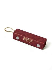 HARRY POTTER X SHEIN 巫師之家紋章印花迷你美甲工具組，便攜式指甲剪套組含4件金屬工具，酒紅色菱格紋收納袋，適合粉絲、學生與旅行使用 - 彩色 - 查看 5