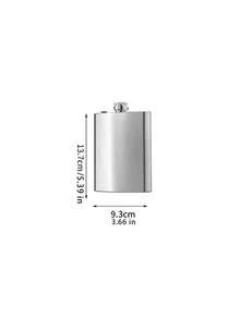 1pc 8oz Stainless Steel Hip Flask With Funnel Pocket Hip Flask Alcohol Hip Flask Screw Cap - Silver - View 3