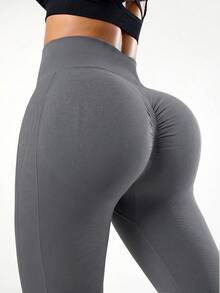 Easithlete Easithlete 女款純色高腰百褶休閒日常運動喇叭褲 - 黑色 - 查看 2