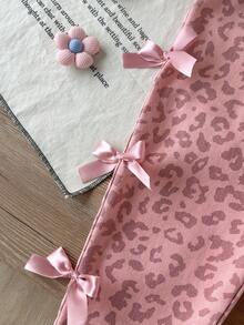 SHEIN 嬰兒女童中性款 0-3 歲幼兒春秋心形印花粉色燈芯絨吊帶褲套裝，胸前口袋設計，休閒版型適合外出與休閒穿著 - 粉色 - 查看 7